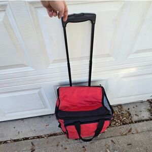 Polar Jacket Rolling cooler Bag Navy Red Ripstop Nylon Wheels Medium  Utility